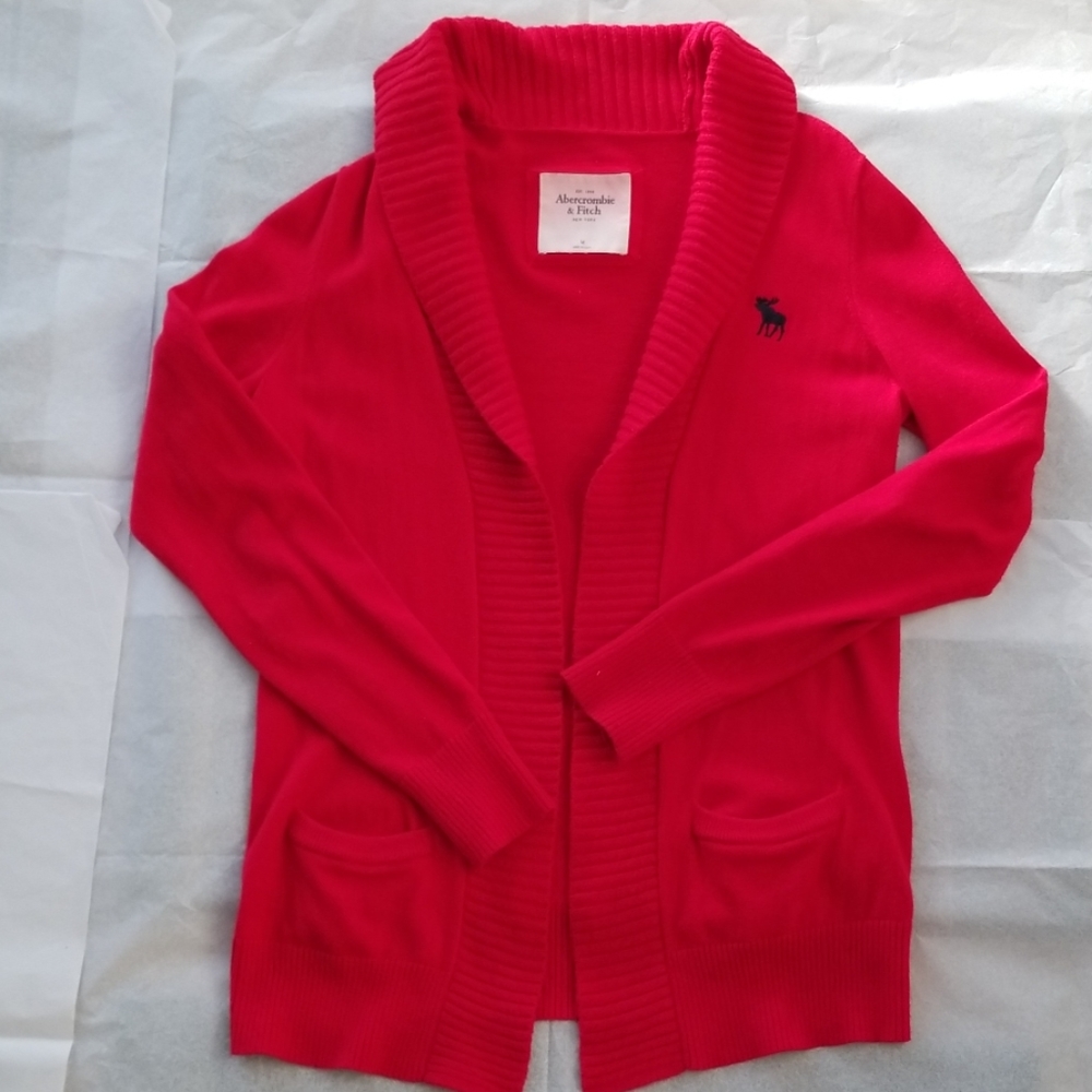 Abercrombie & Fitch Red Cardigan